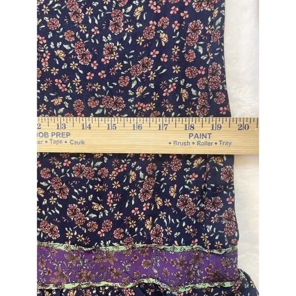 Veronica Beard Xanita Dress Womens 10 Multi Floral Mini Button Down Peasant Boho - Picture 14 of 16